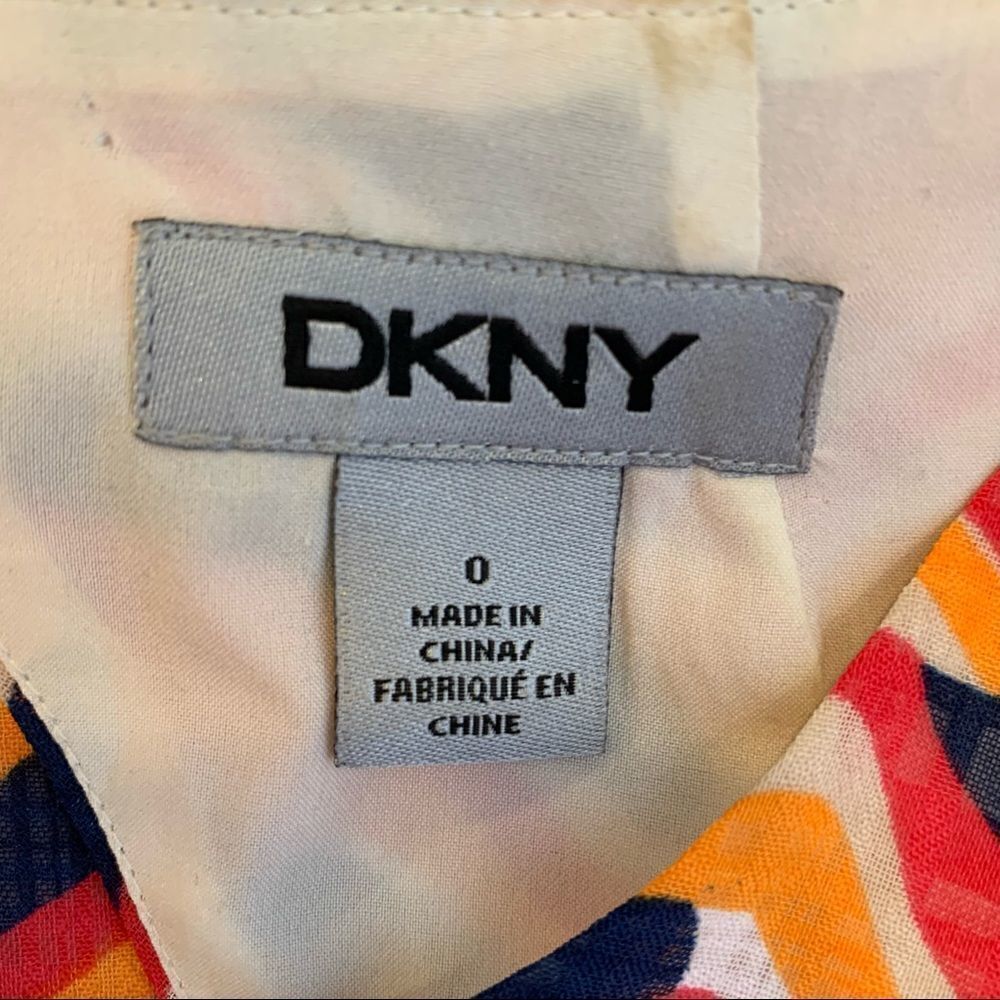 DKNY Orange Wave Pattern Dress Size 0 - Picture 10 of 10